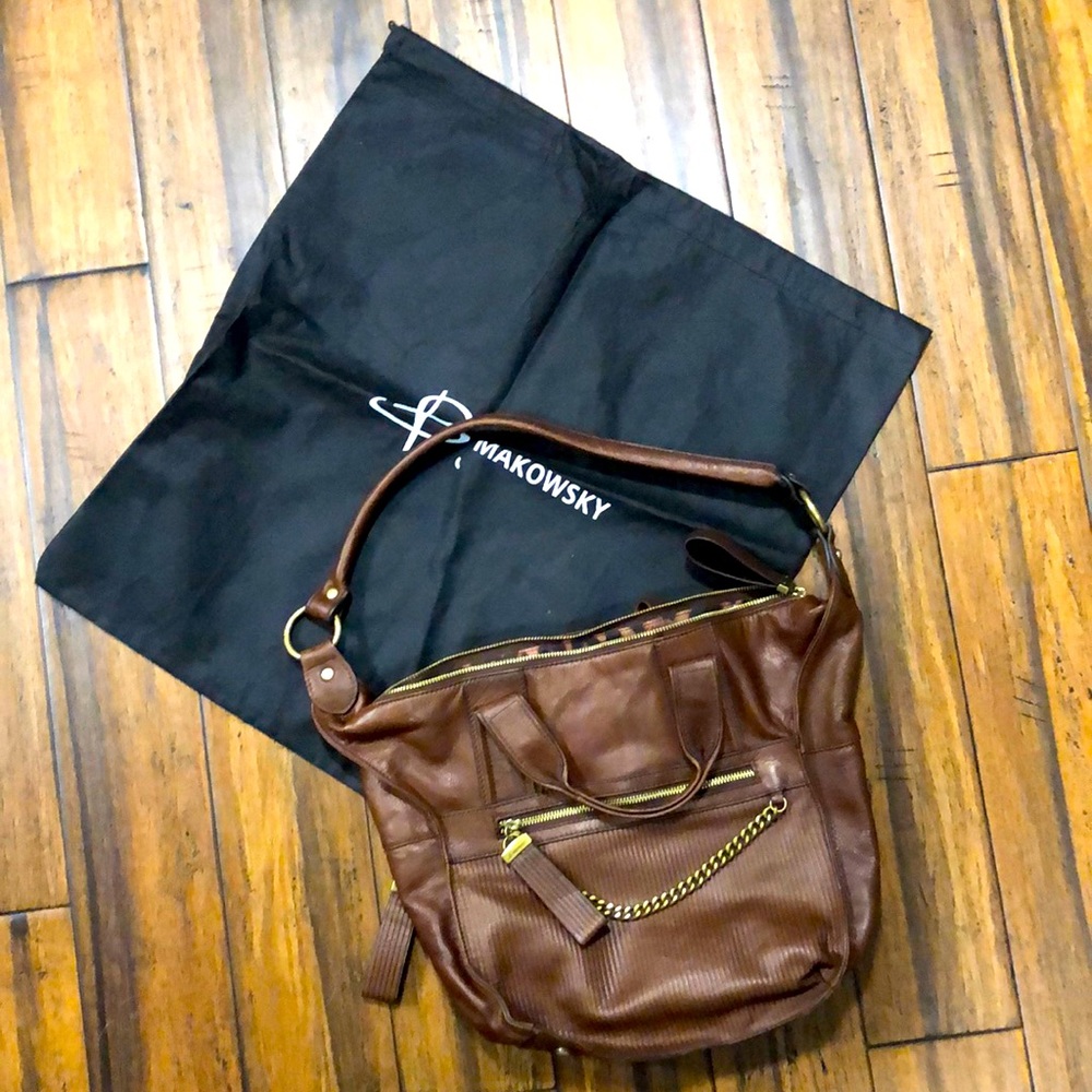 B. Makowsky Brown Leather Purse